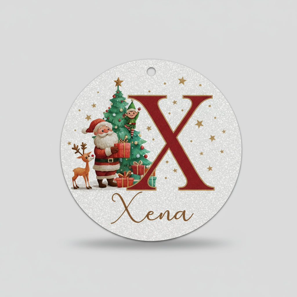 Personalized Christmas Ornaments Custom Name Initial Tree Decor