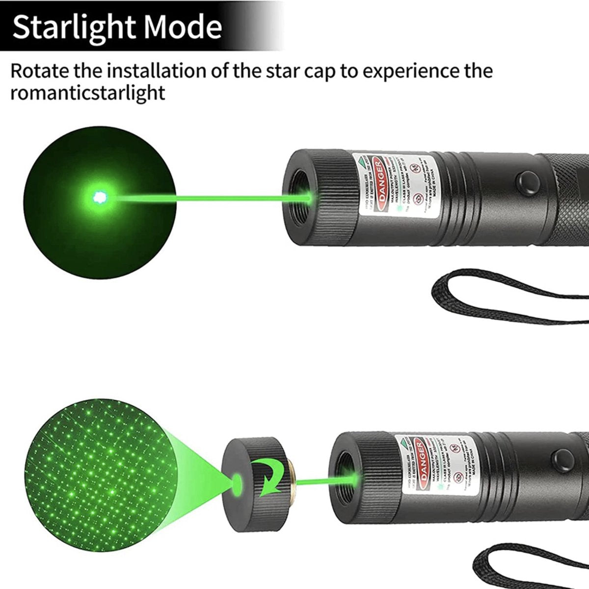 Laser Pointer Rechargeable Green USB Metal Pen