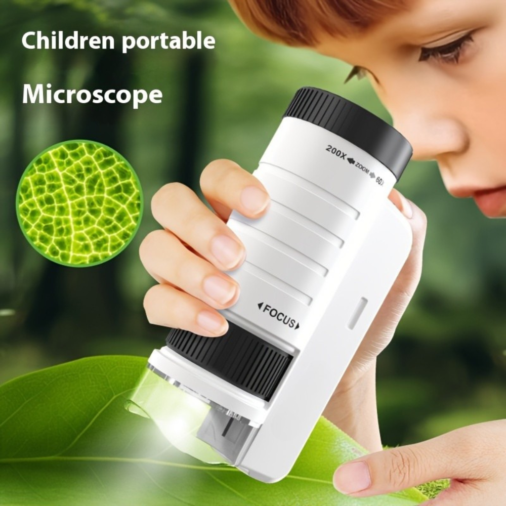 Mini Microscope with LED Light for Kids