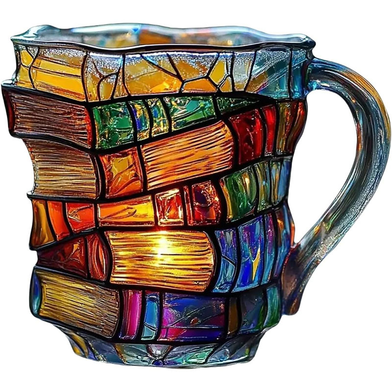 Tazza da caffè in vetro fatta a mano design artistico tazza da tè regalo per il Ringraziamento