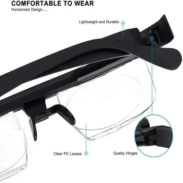 Reading Glasses Adjustable Focus Polycarbonate Frame