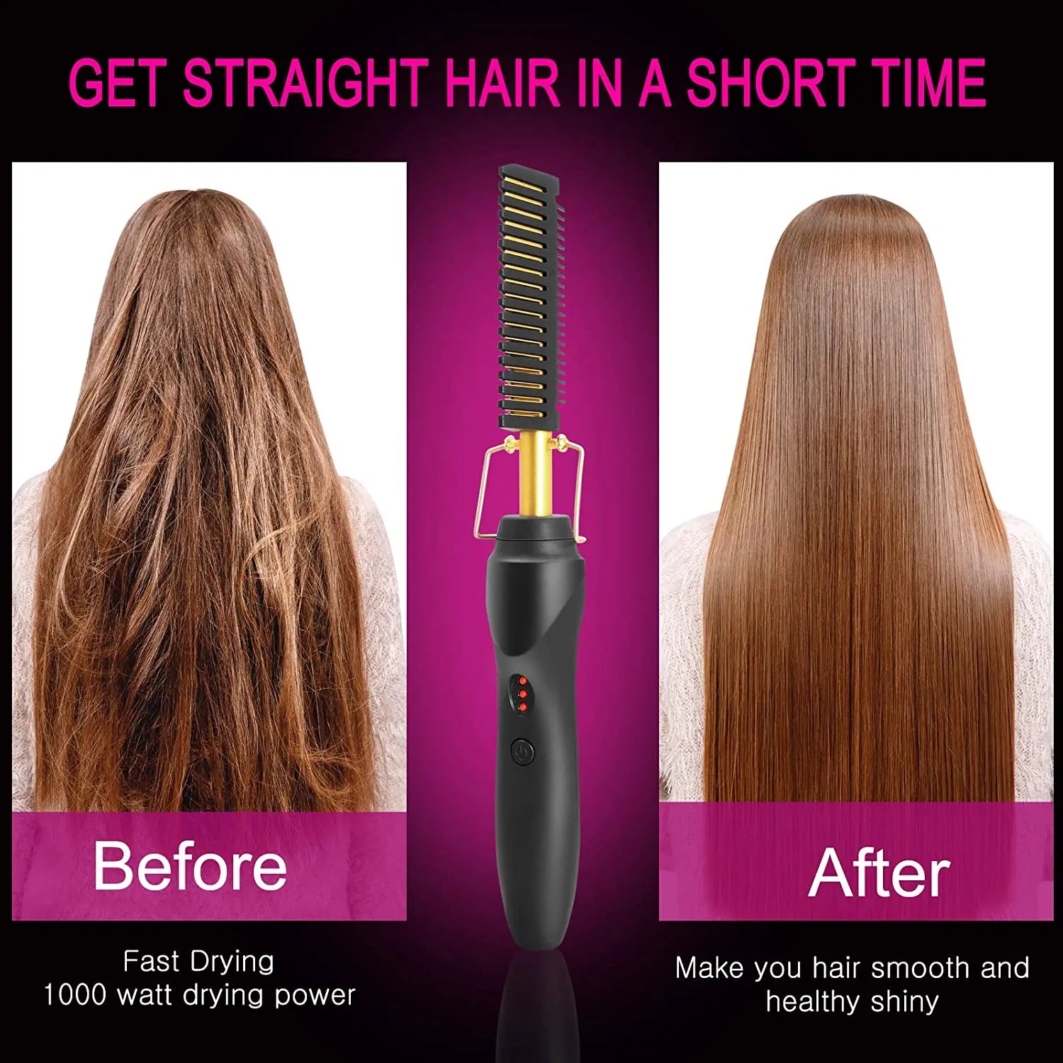 Hair Straightening Hot Comb for Beard & Styling