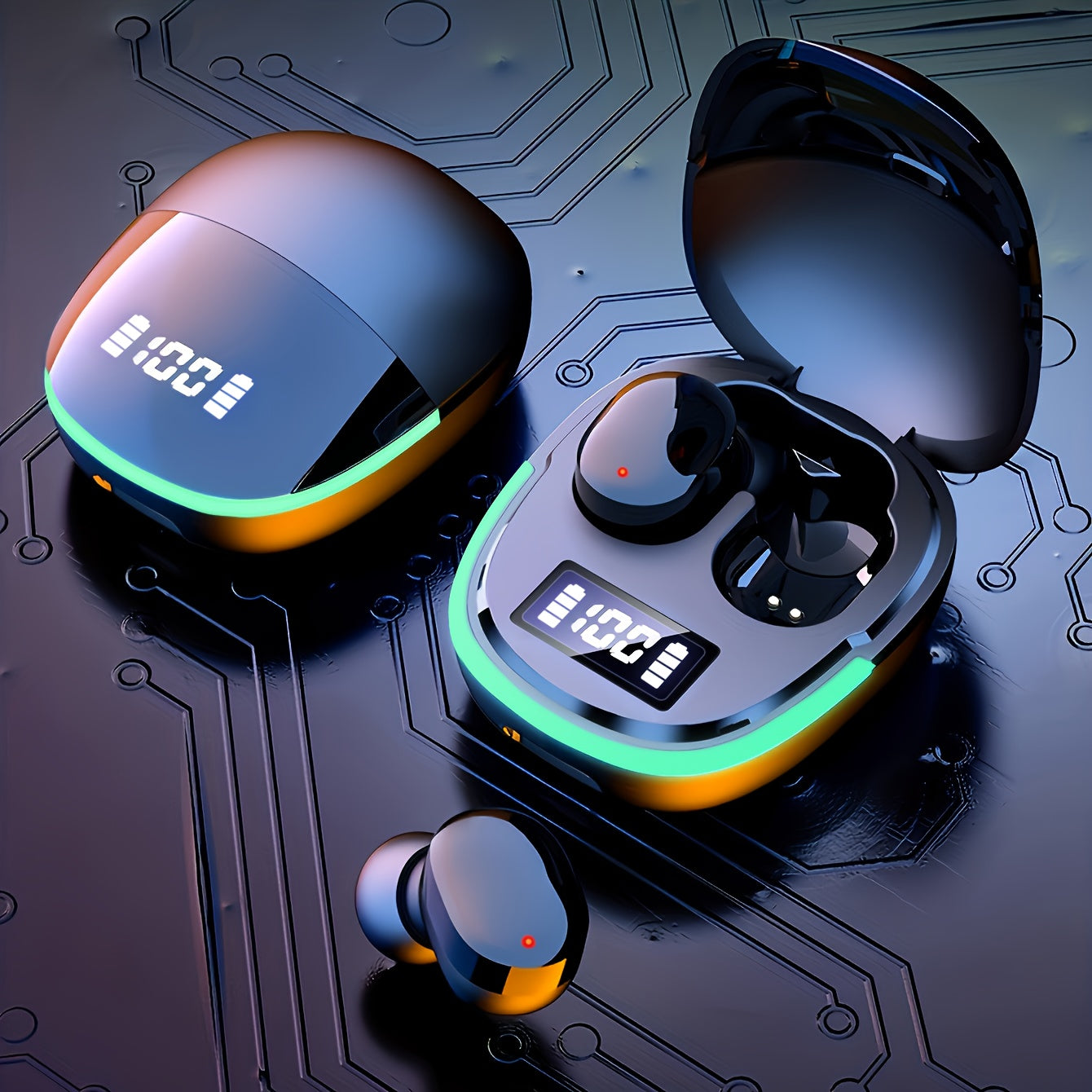 Headphones with LED Display Gaming Design
