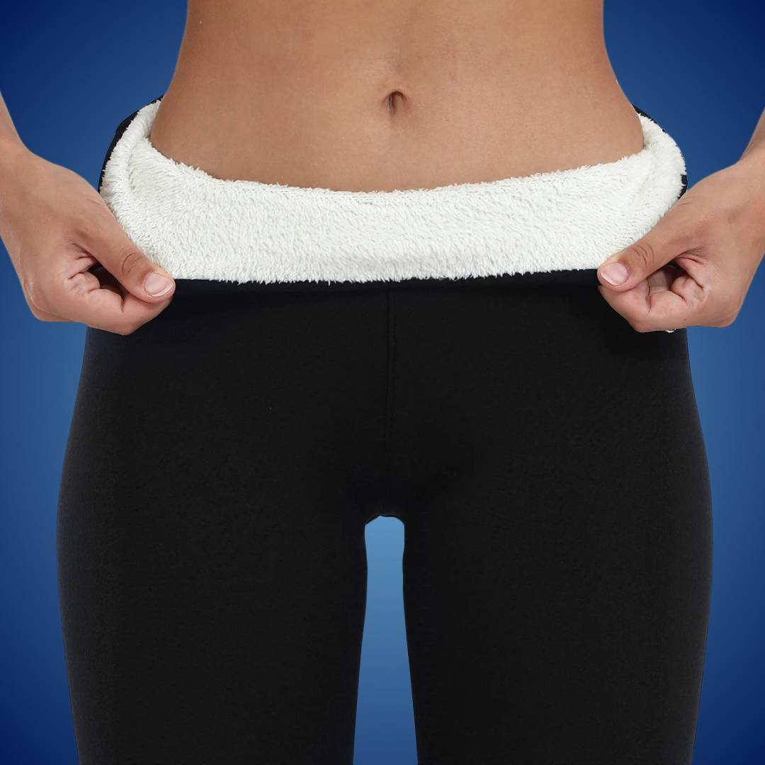 Fleecegefütterte Thermo-Leggings mit hohem Bund
