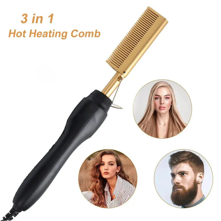 Hair Straightening Hot Comb for Beard & Styling