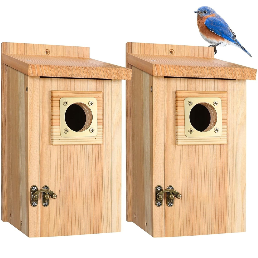 Bird House Wooden Cedar Copper Guard