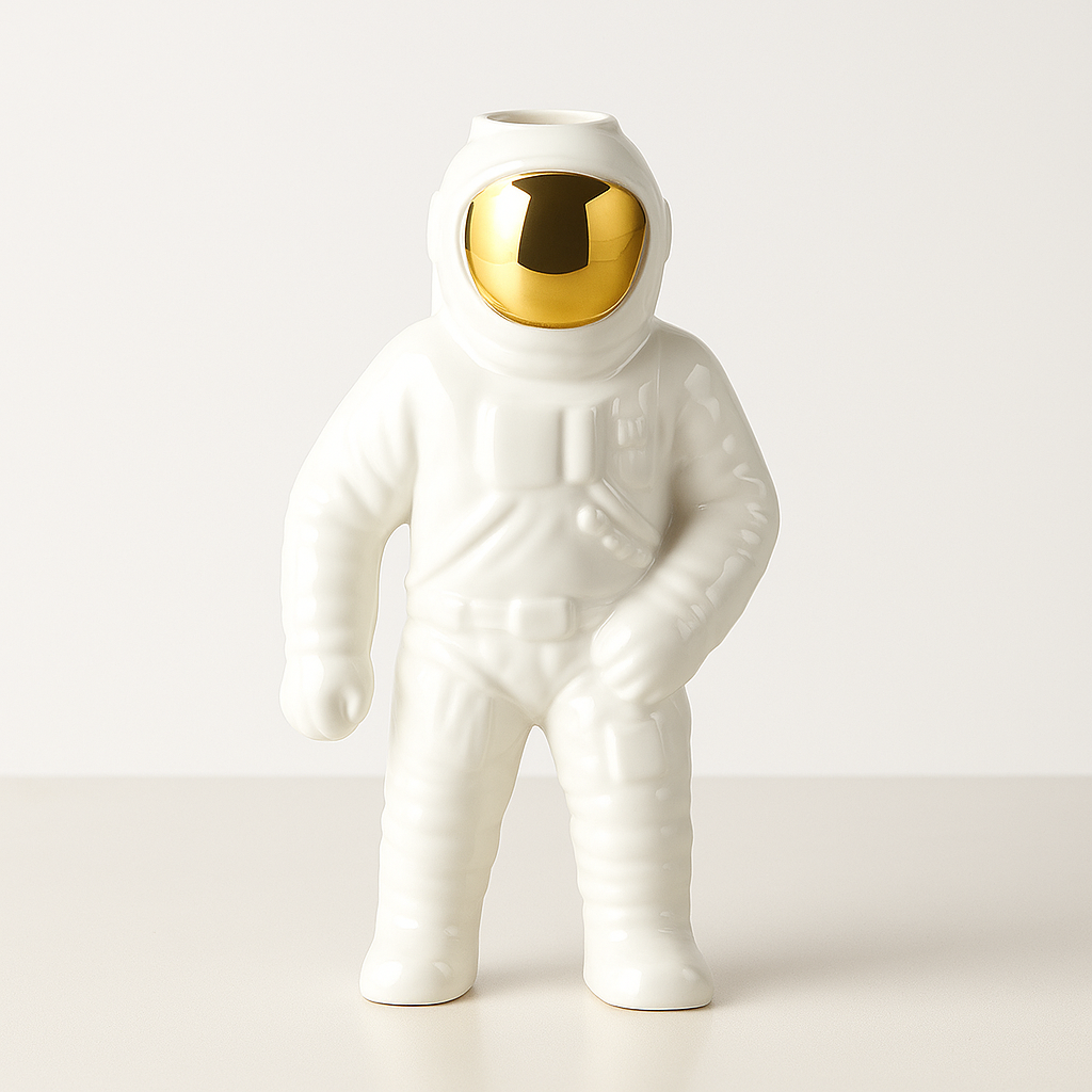 Ceramic Vase Modern Astronaut Space Sculpture