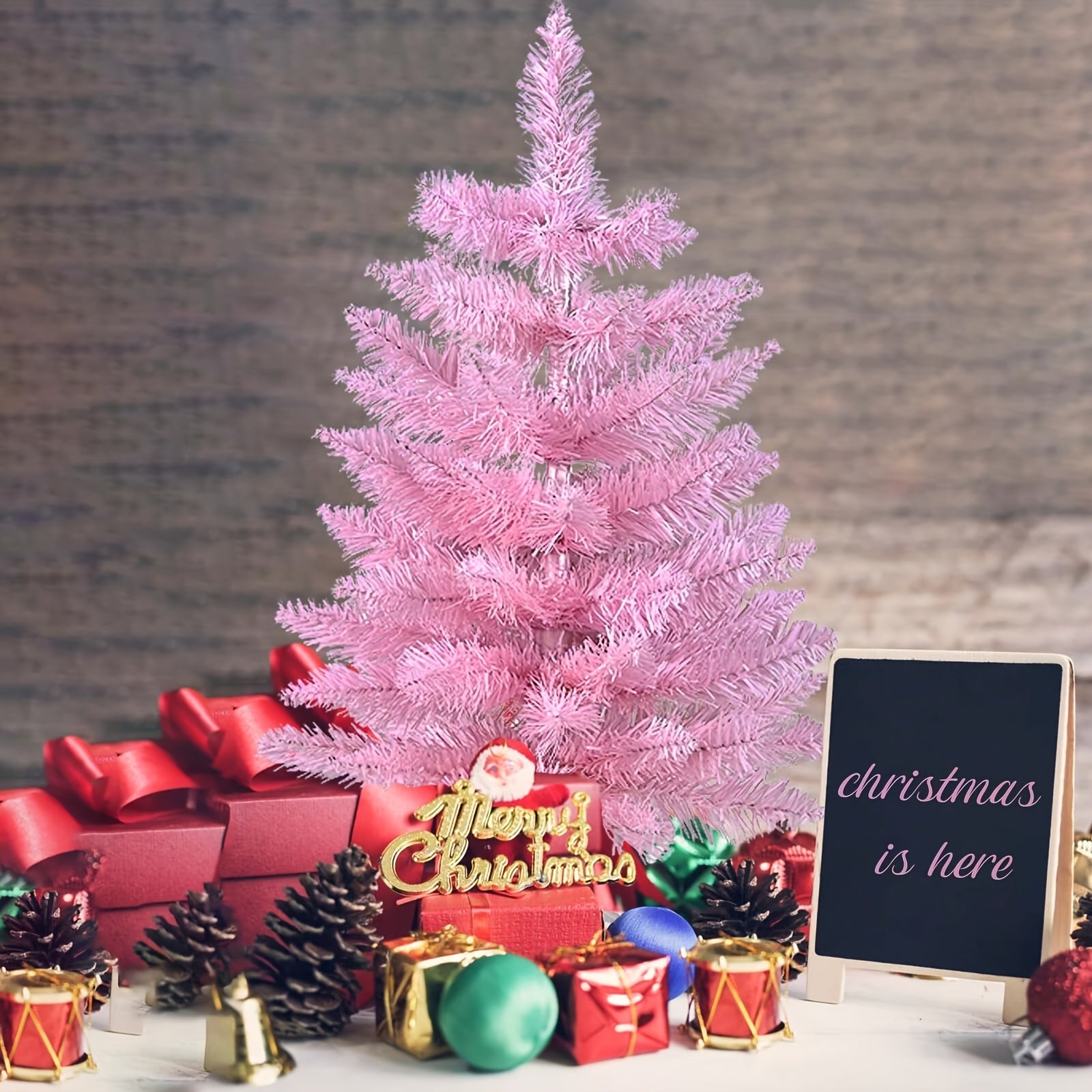 Pink Christmas Tree Artificial Tabletop Decoration Holiday Display