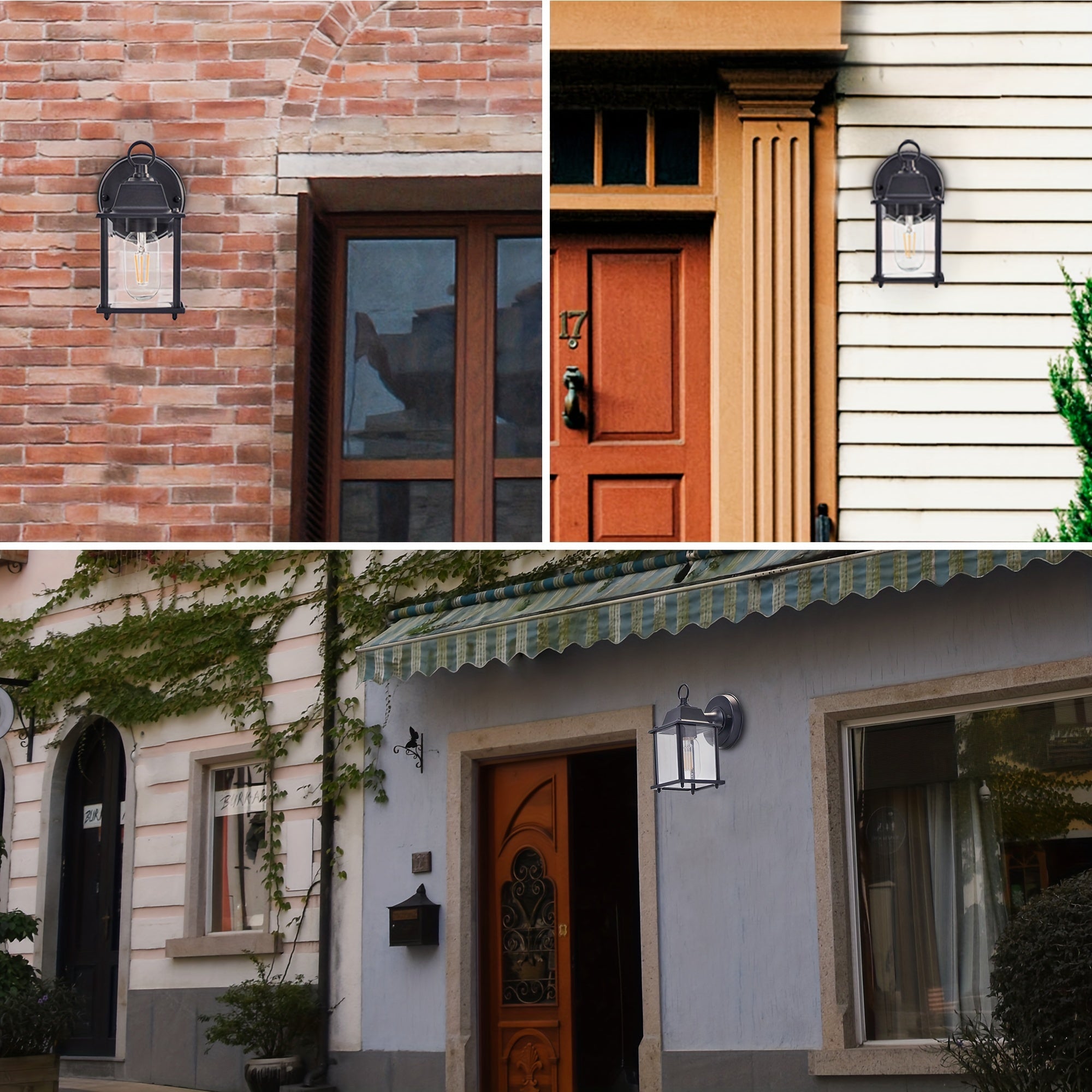 Außenwandleuchte Glaslaterne Metallrahmen