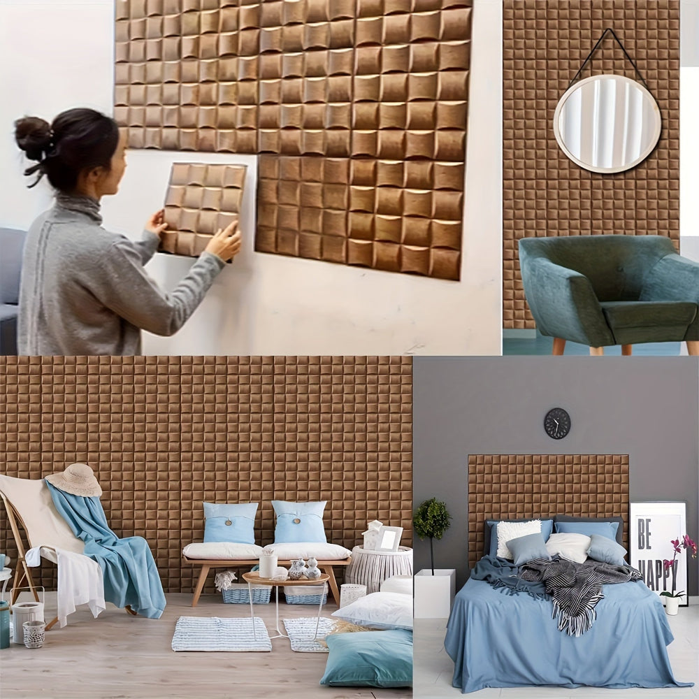 3D Wall Panels Wood Texture Peel and Stick Waterproof Decor