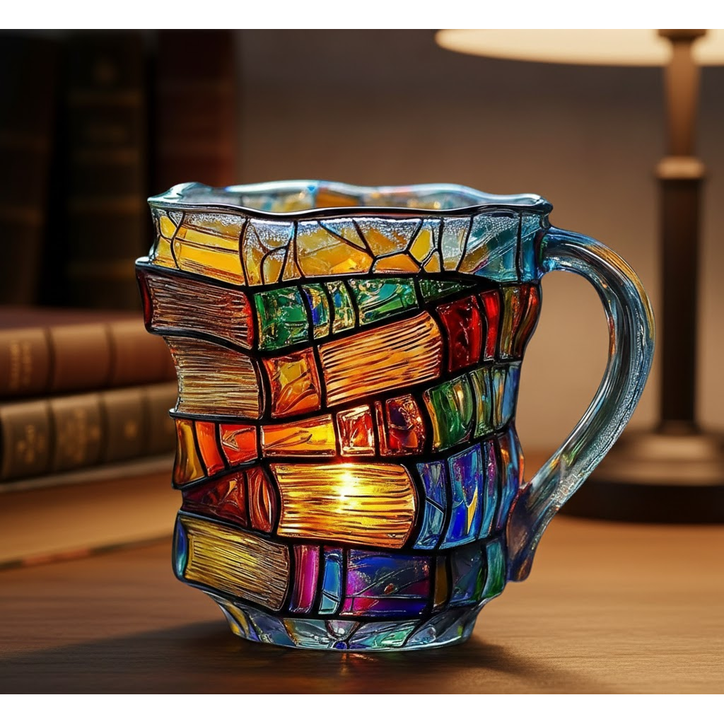 3d Glass Coffee Mug Literary Coffee Mug Book Design Mug 3D Glass - Image 9