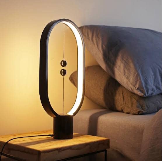 Wood Table Lamp with Magnetic Switch Light