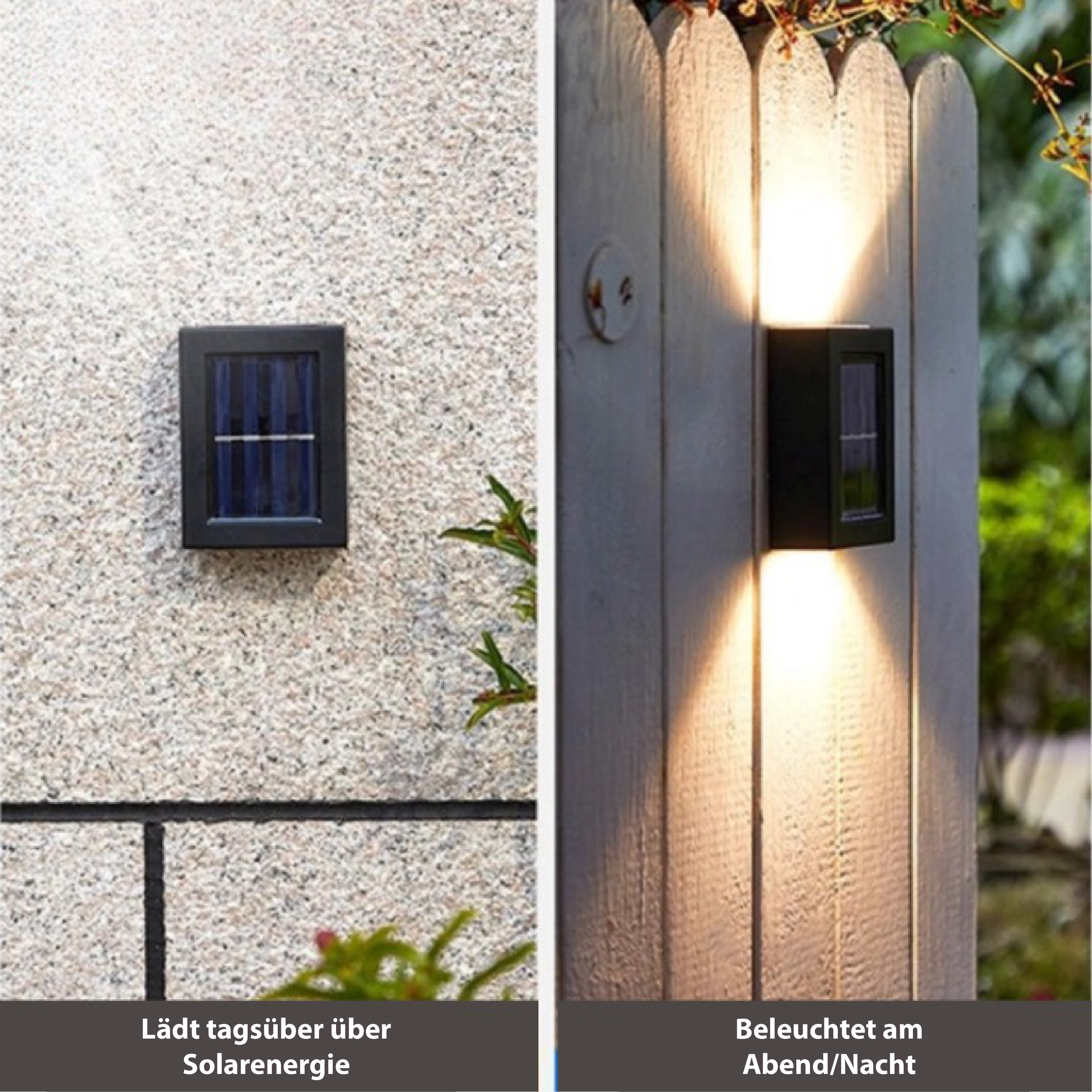 SolarGlow LED Wall Lights | Auto On/Off & Waterproof for Garden