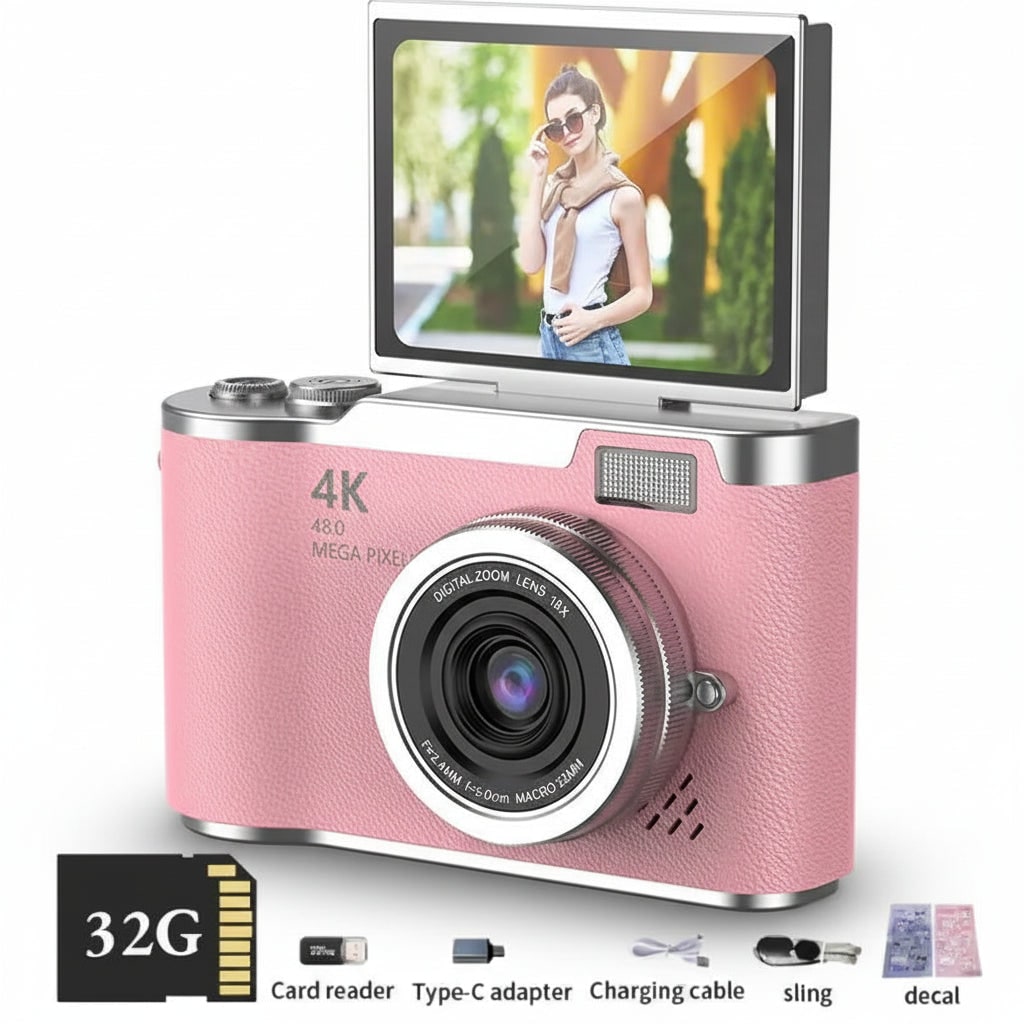 4k Camera Photo Video Camera Flip Screen Digital Device - Image 1