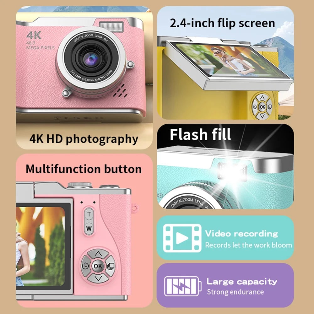 4k Camera Photo Video Camera Flip Screen Digital Device - Image 15