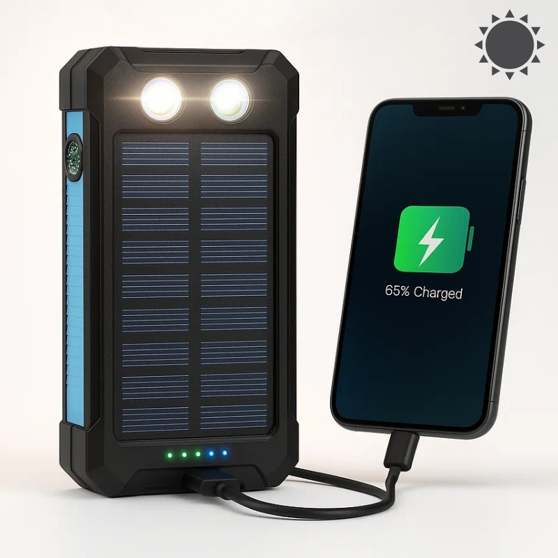 500000mAh Solar Charger Waterproof Power Bank External - Image 1