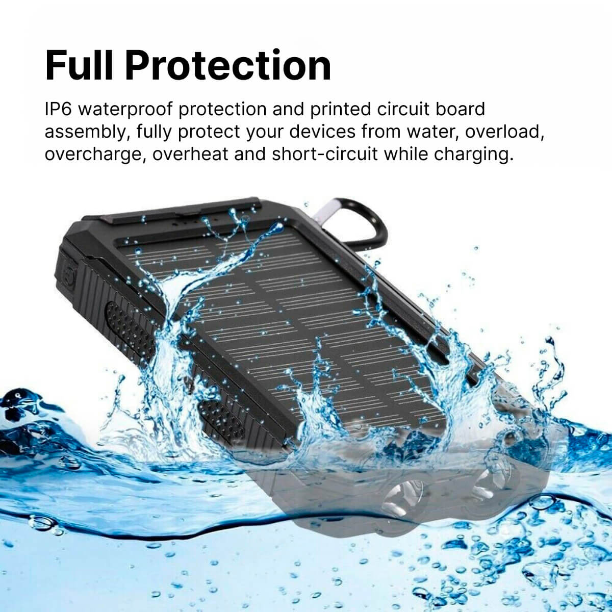 Solar Power Bank Waterproof Dual USB Charger