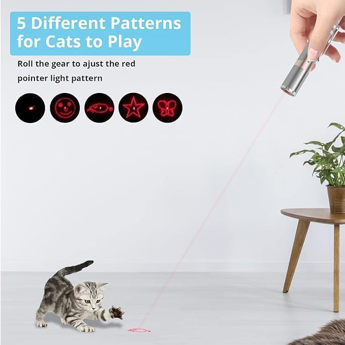 Cat Toy Rechargeable Stainless Steel Laser Light