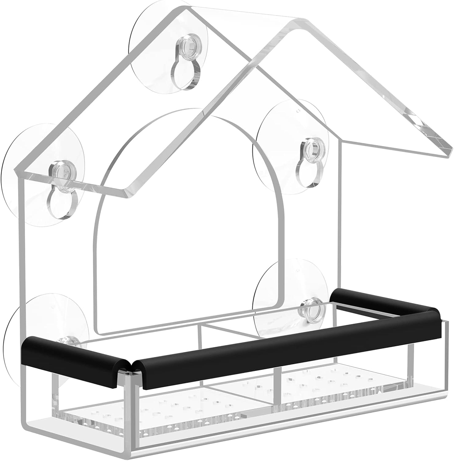 Bird Feeder Clear Acrylic Window Suction House