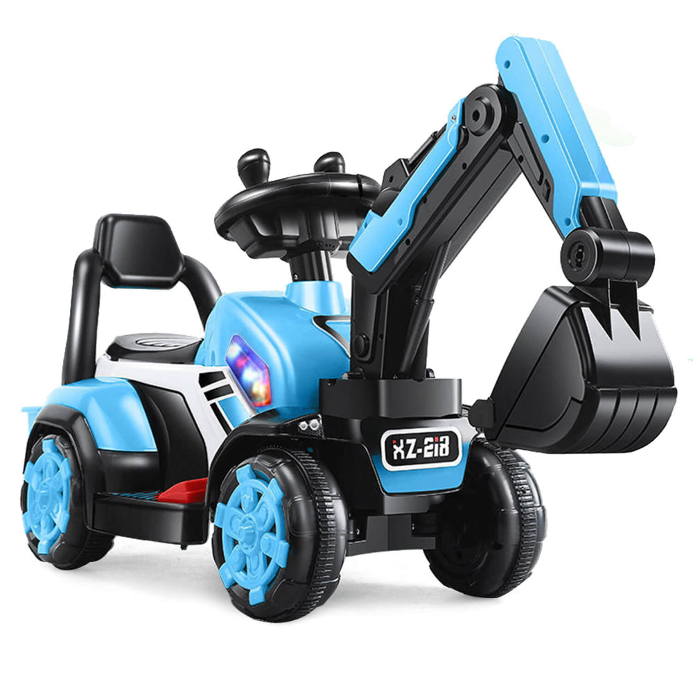 6V Electric Excavator Kids Ride-on Pedal Tractor With Power Digger & Music Sounds - Image 5