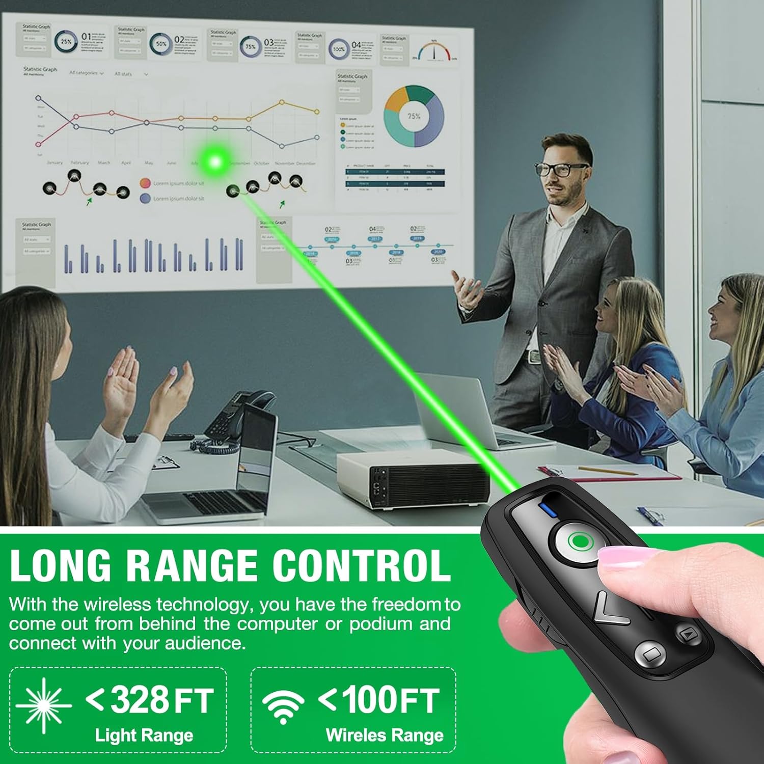 Presentation Remote Wireless USB Laser Clicker