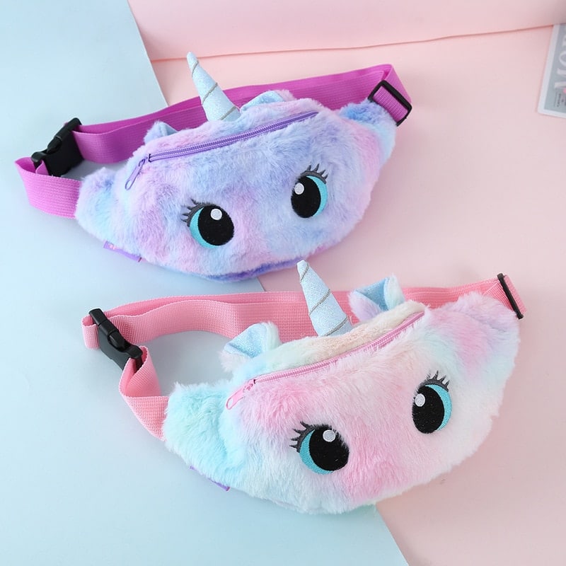 Kids Bum Bag with Plush Unicorn Design