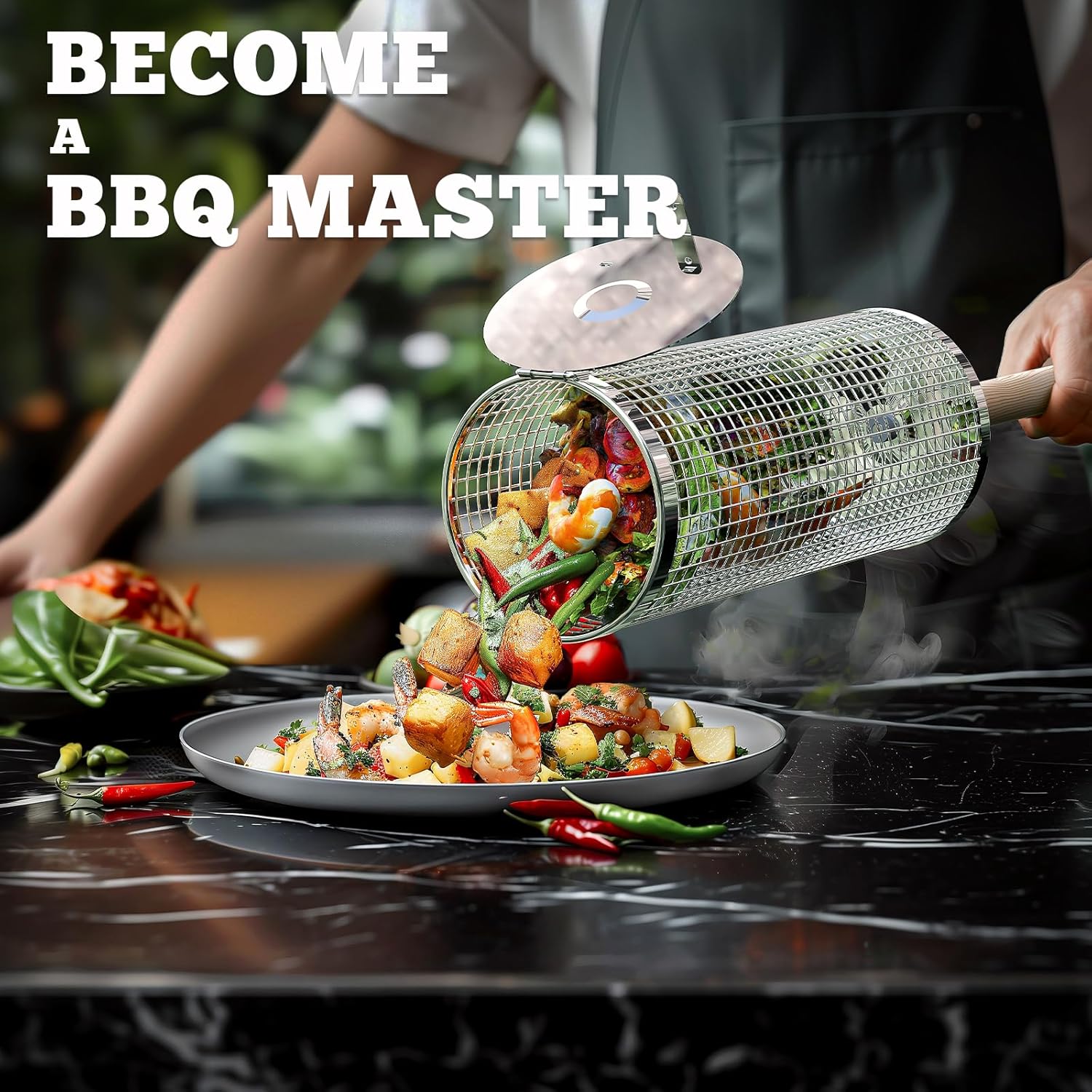 Premium Grill Baskets | Stainless Steel BBQ Tool for Outdoor Cooking