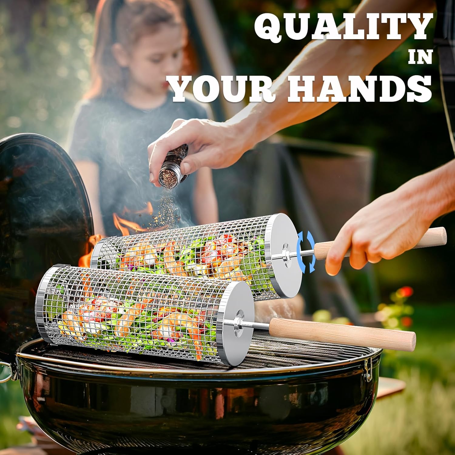 Premium Grill Baskets | Stainless Steel BBQ Tool for Outdoor Cooking