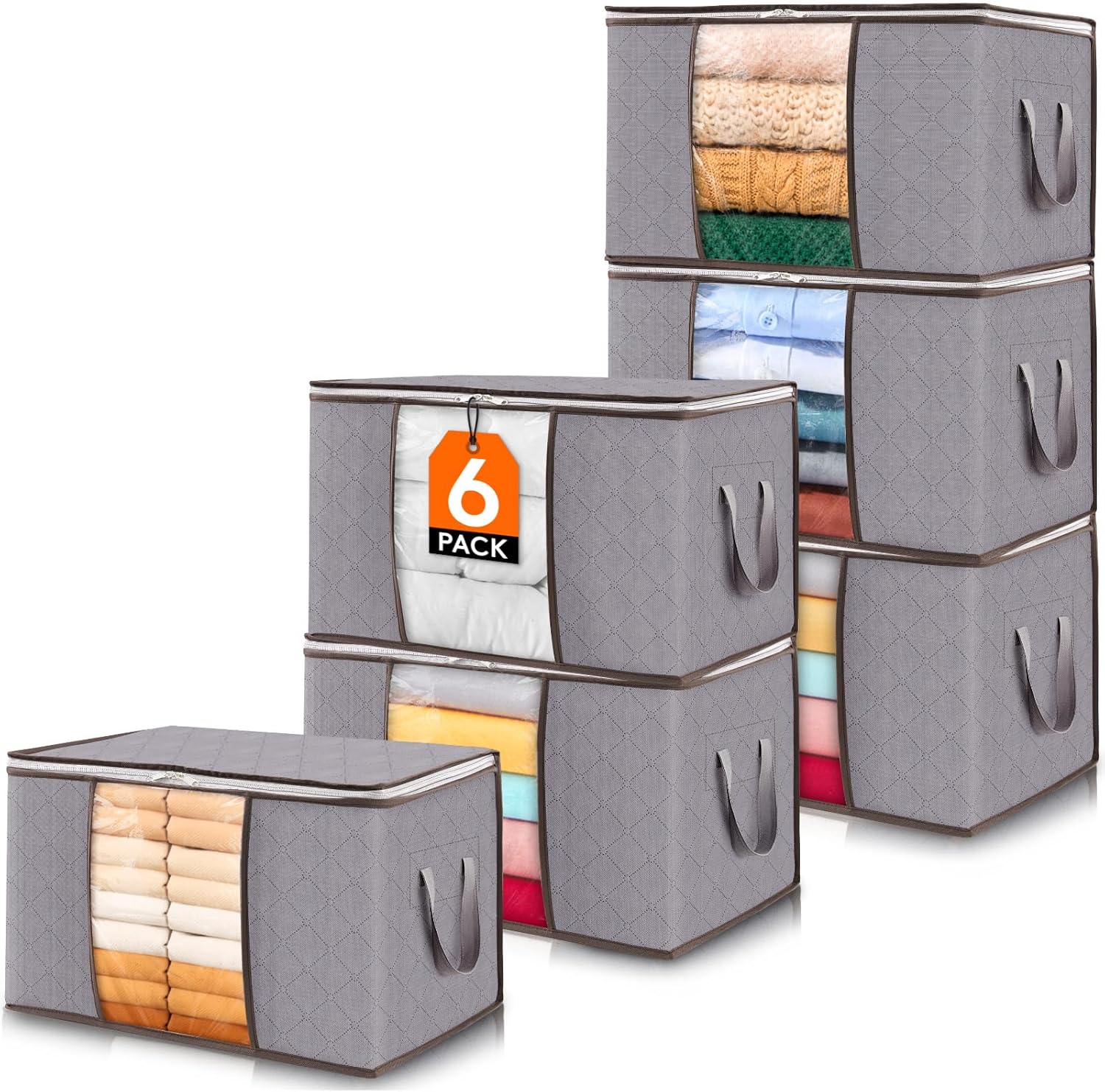 Storage Boxes with Handles for Clothes Organization