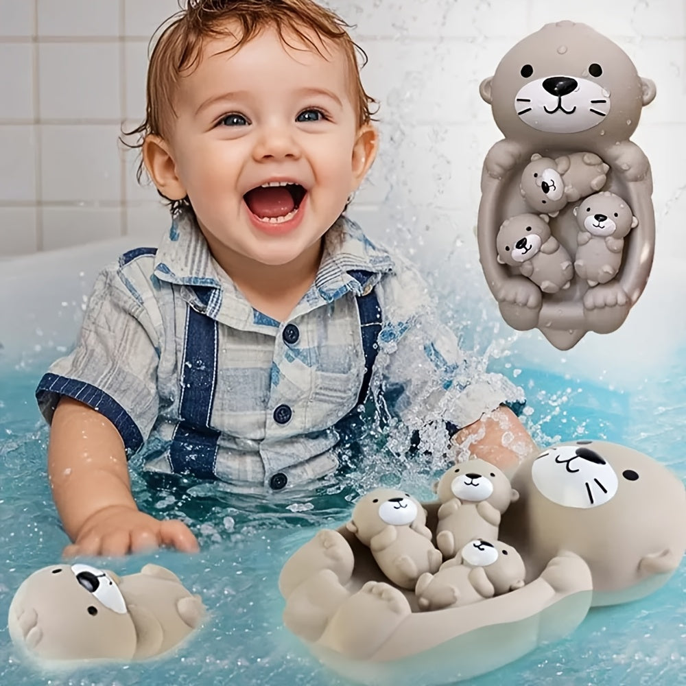 Baby Bath Toys Set Silicone Floating Animals