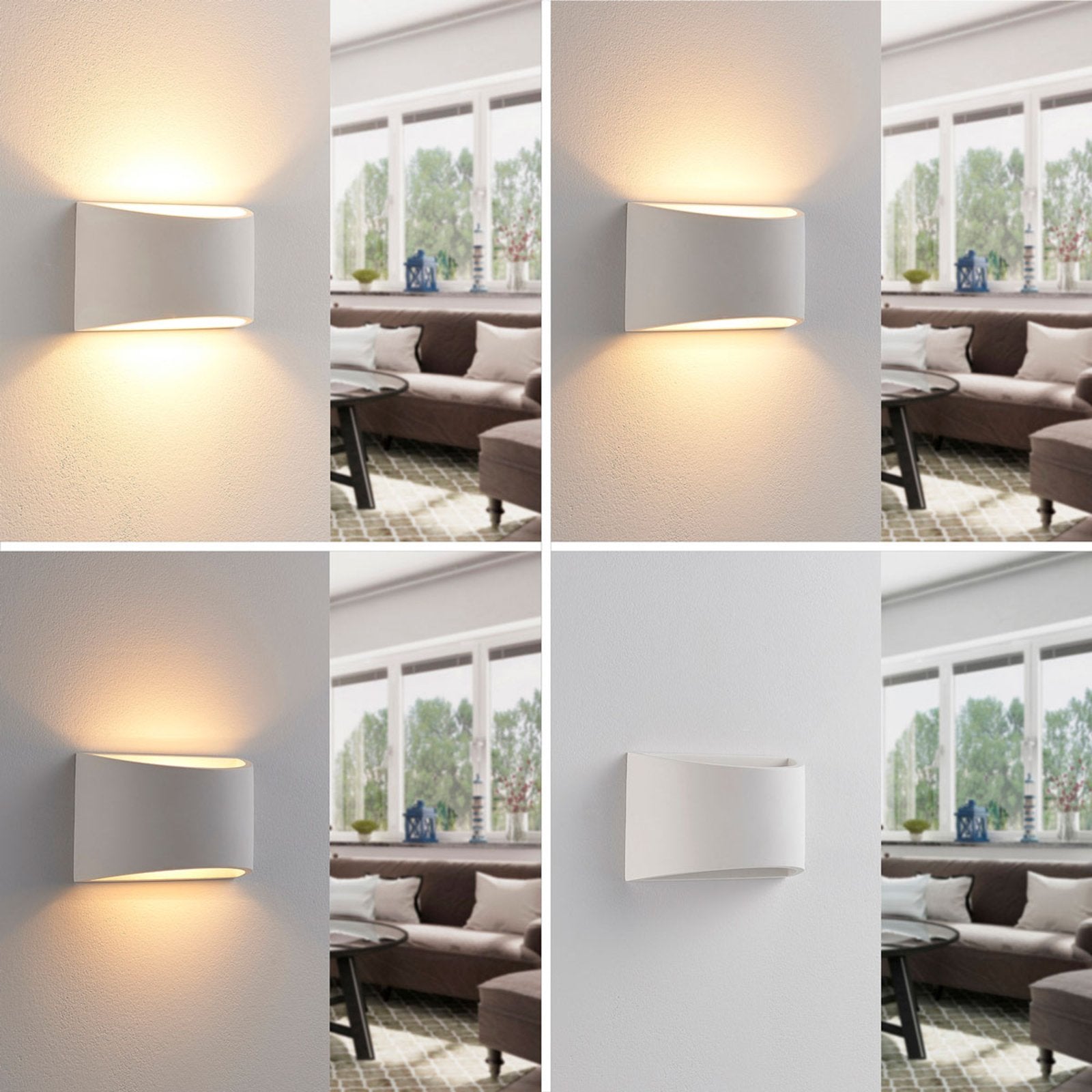 Wall Light White Plaster Uplight Downlight Fixture