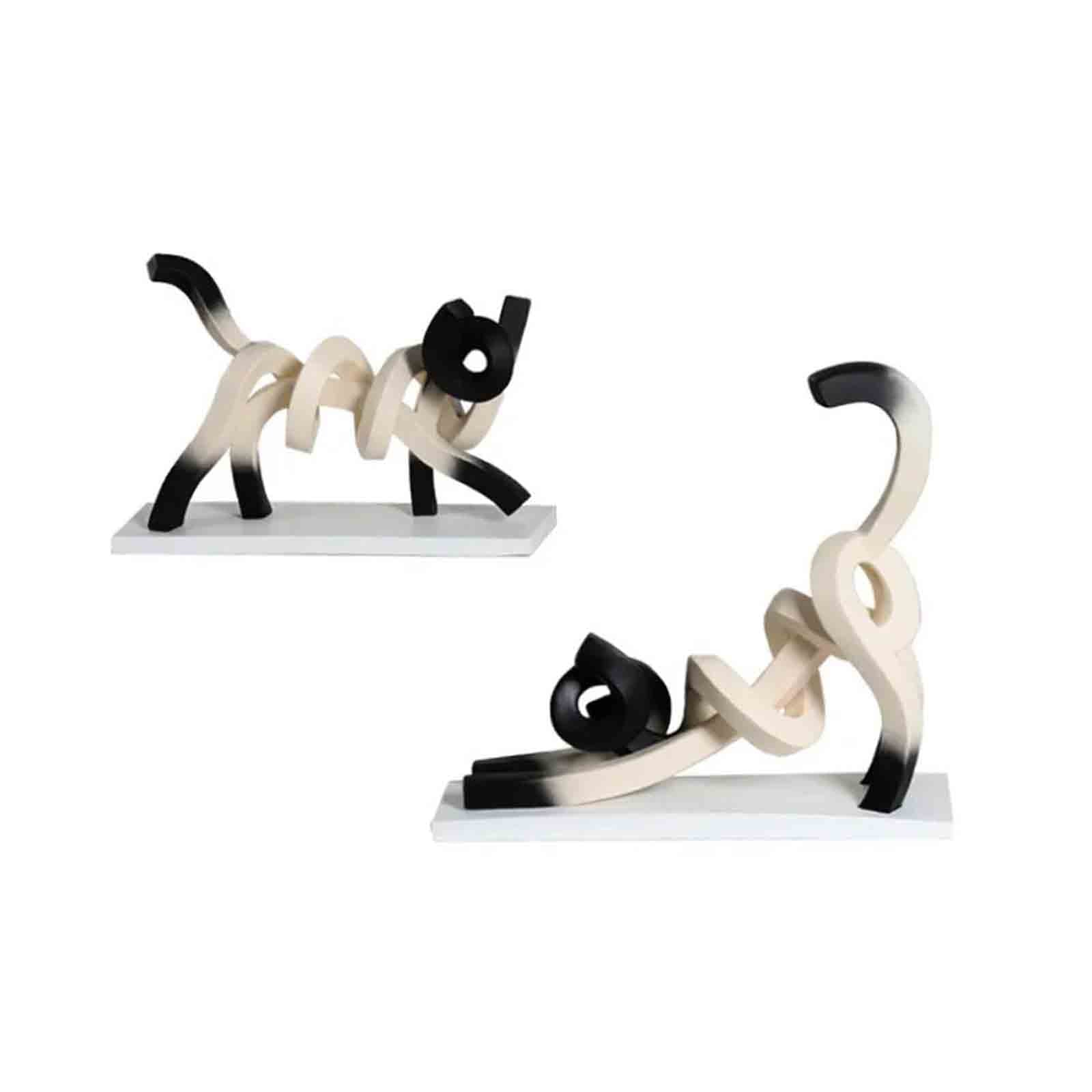 Cat Sculpture Modern Abstract Resin Ornament