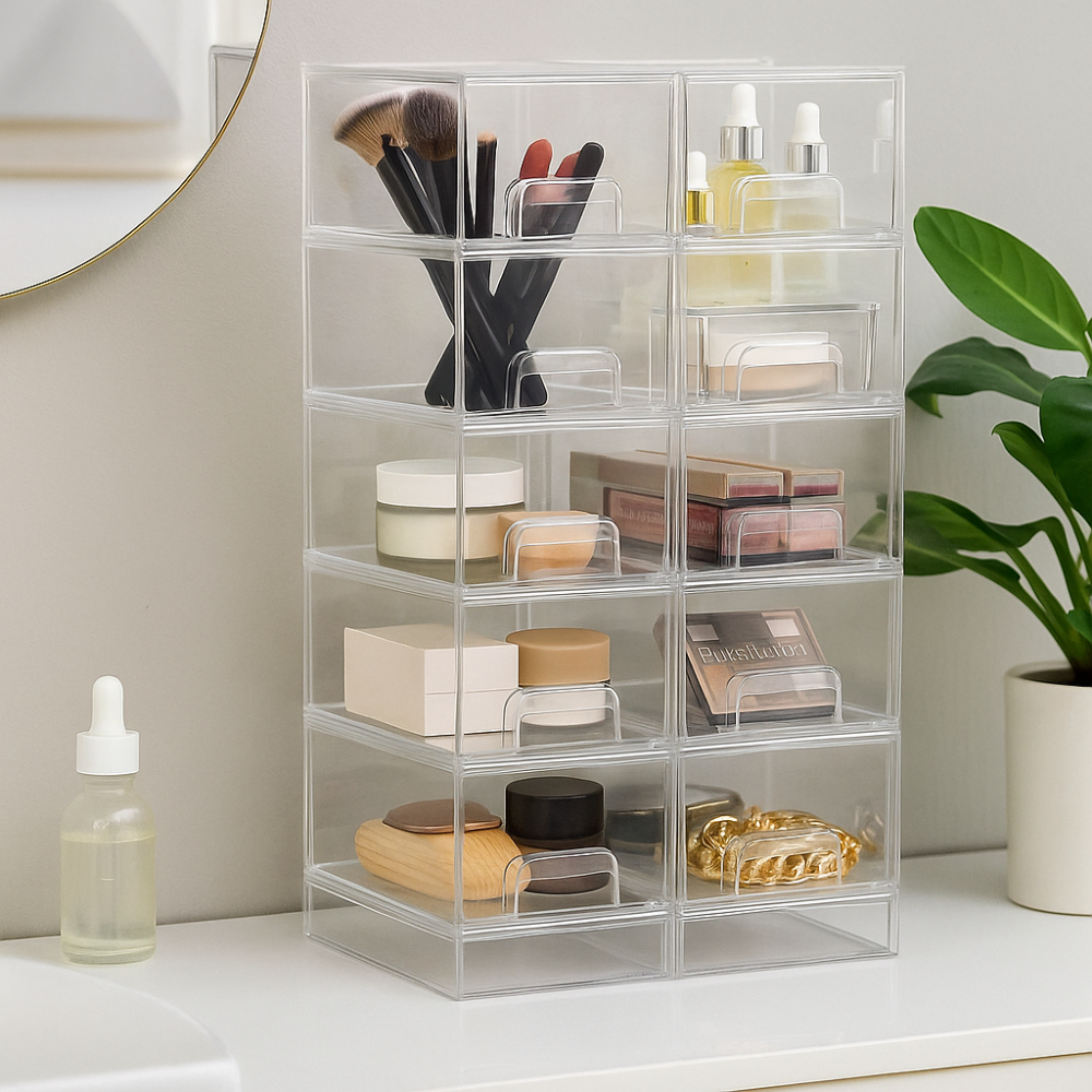 Acrylic Organizer Gift Stackable Vanity Drawers Storage Box