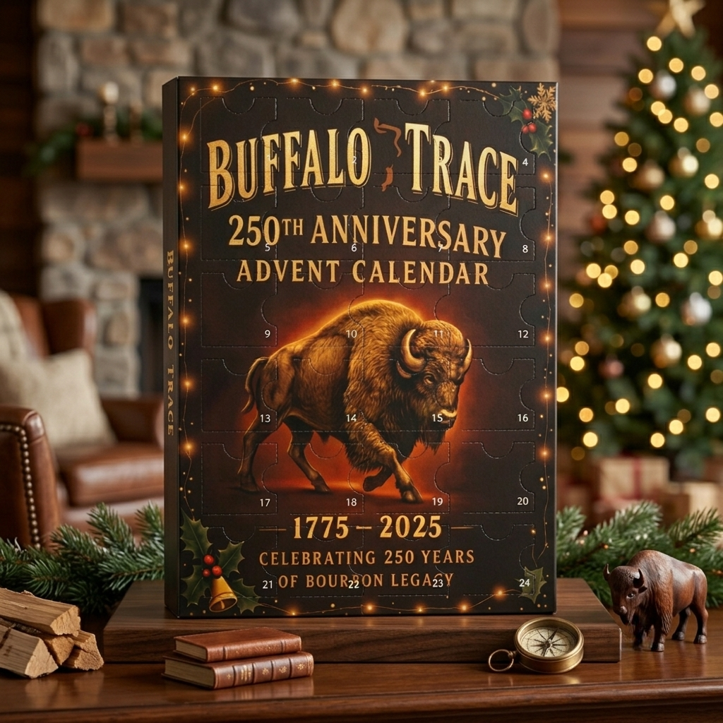 Advent Calendar Whiskey Decor Holiday Countdown Ornament Set
