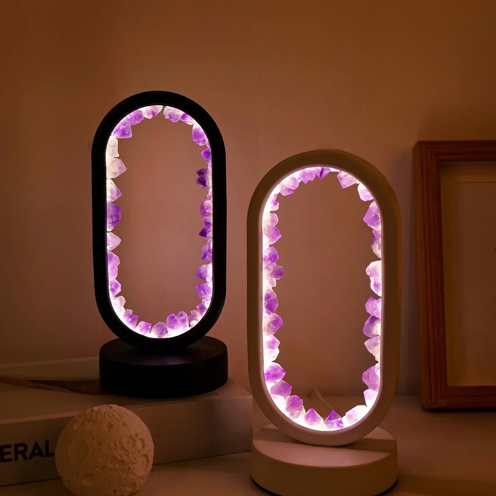 Table lamp with crystal ambient light design