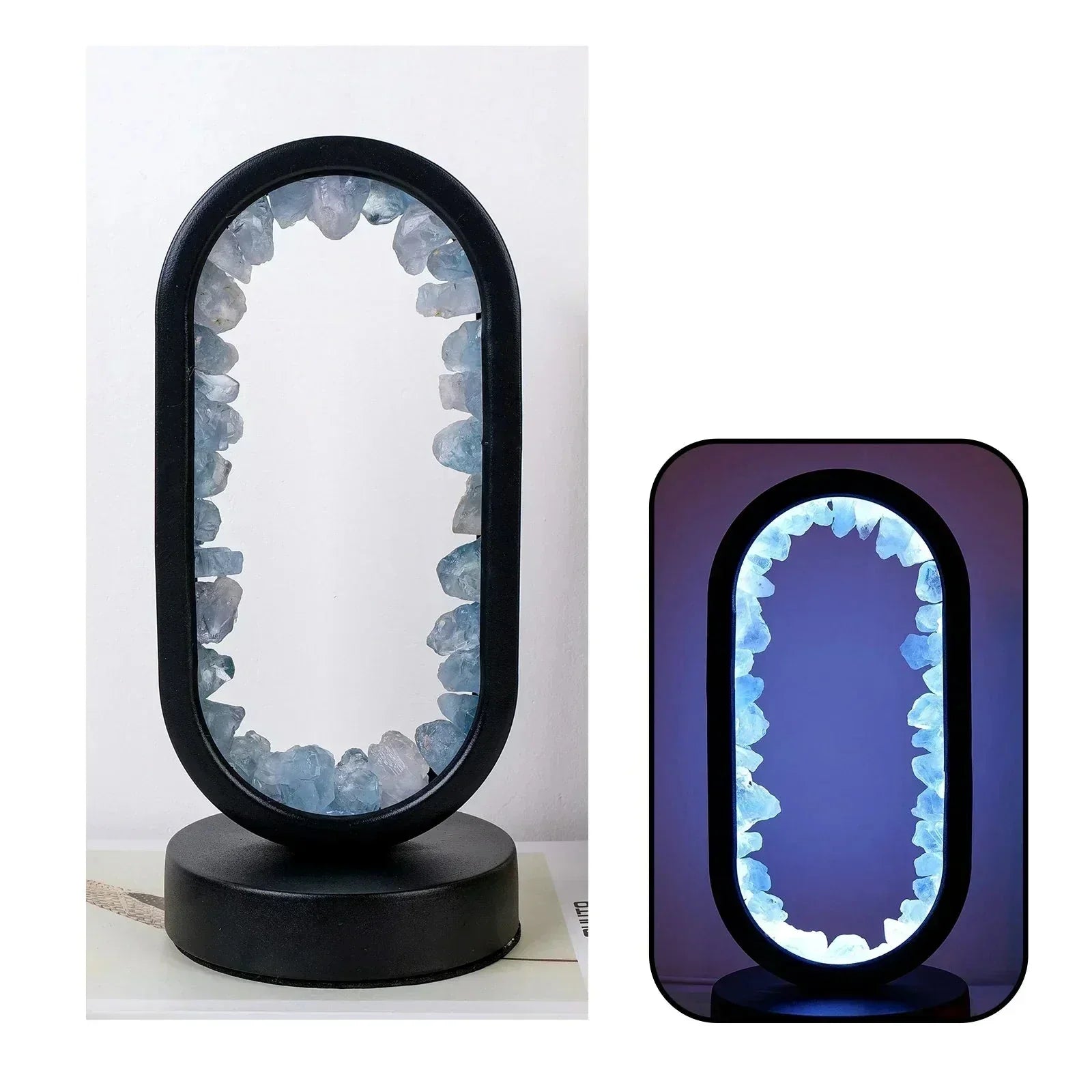 Table lamp with crystal ambient light design
