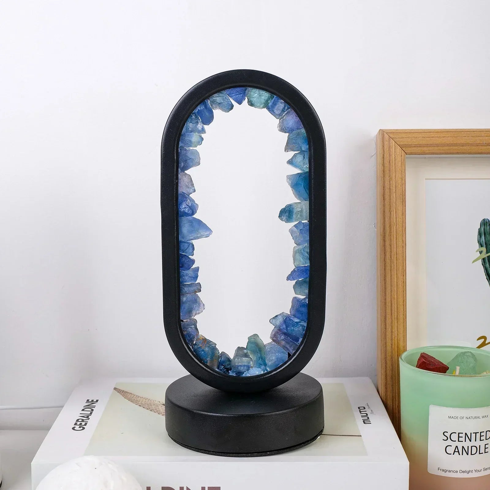 Table lamp with crystal ambient light design