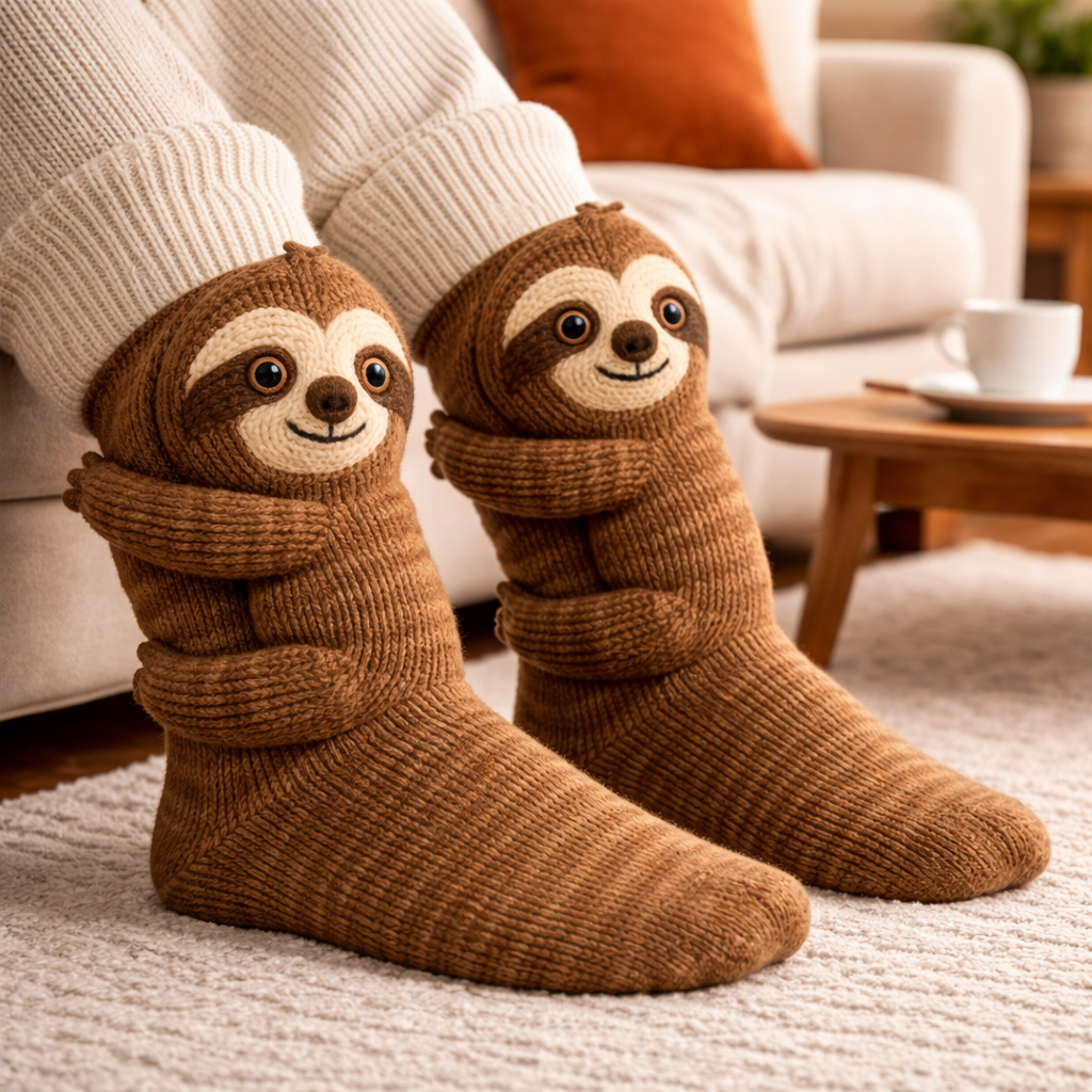 Calcetines de animales divertidos tejidos cómodos para el invierno de caña media