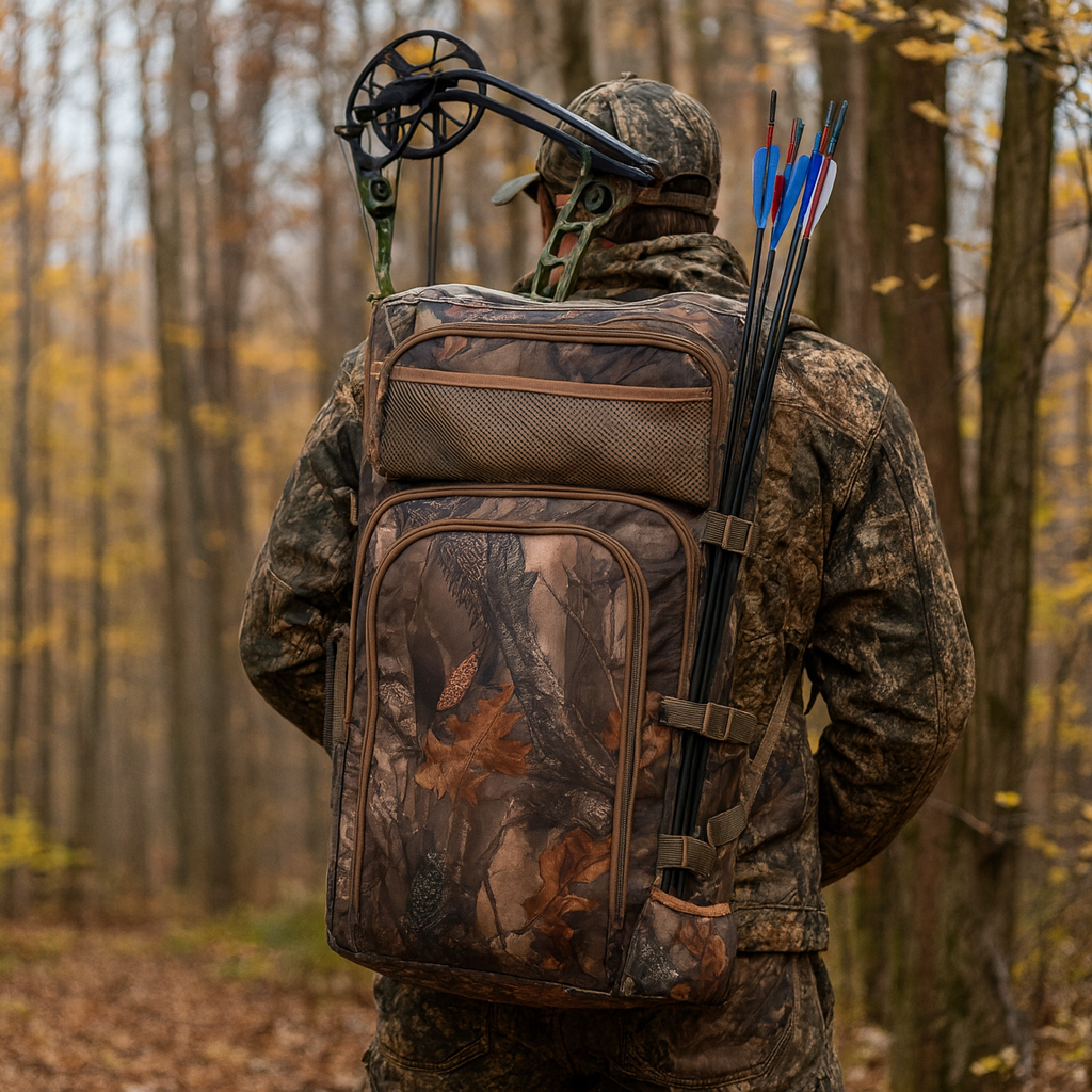 Mochila táctica impermeable para caza para hombre | Soporte para arco, carcaj