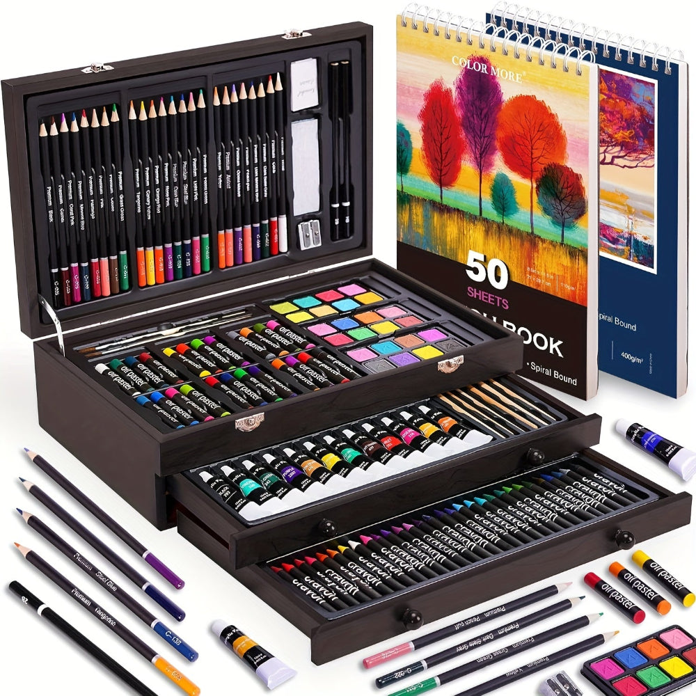 Art Set Gift Box Wooden Case Professional Drawing Painting Kit