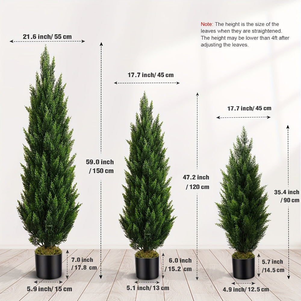 Artificial Christmas Trees Front Porch Decor Outdoor Planter Set