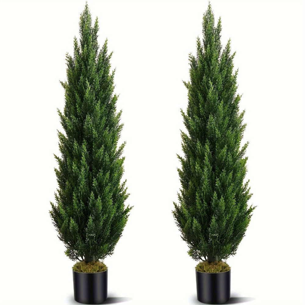 Artificial Christmas Trees Front Porch Decor Outdoor Planter Set
