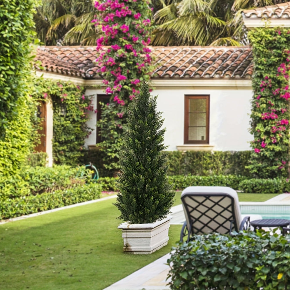 Artificial Christmas Trees Front Porch Decor Outdoor Planter Set