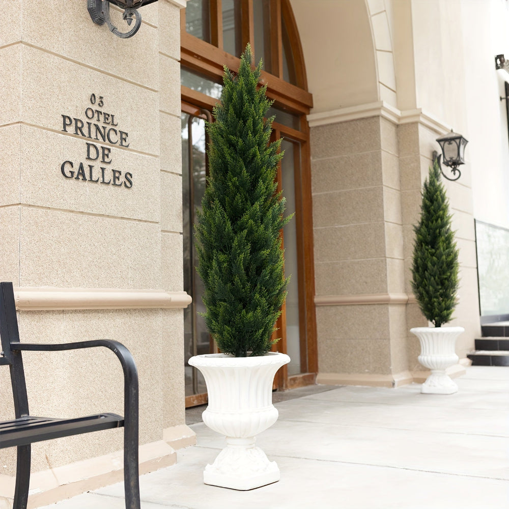 Artificial Christmas Trees Front Porch Decor Outdoor Planter Set