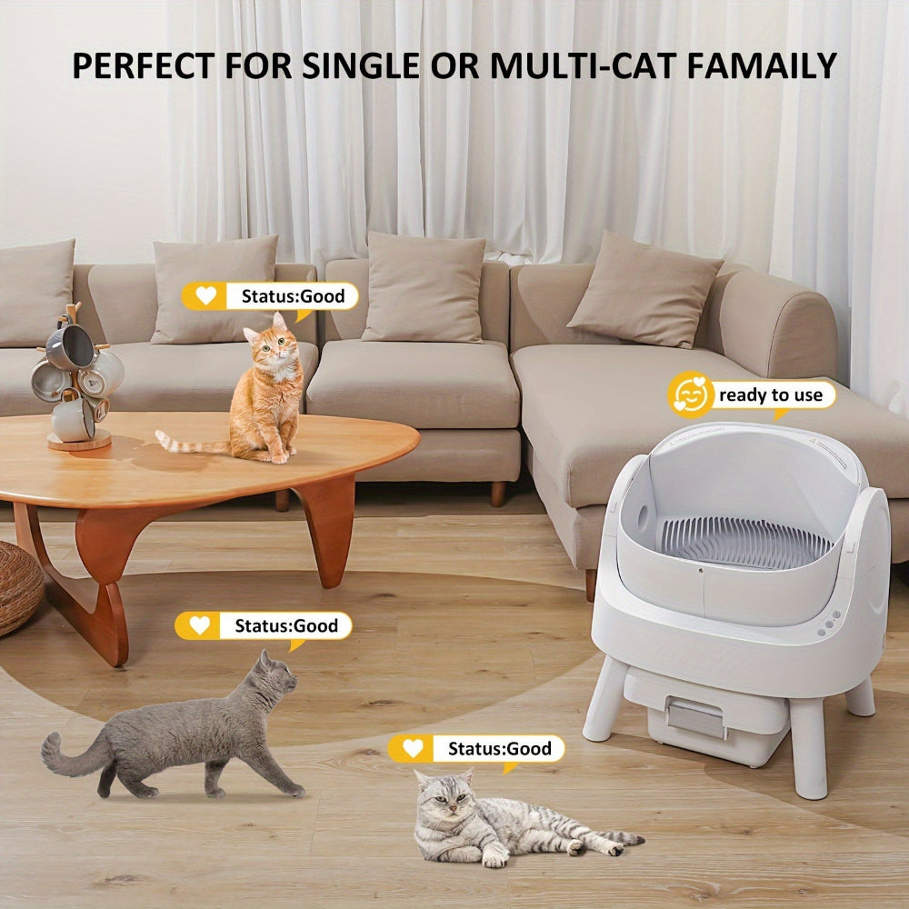 Automatic Self-Cleaning Cat Litter Box Odor Control Mat Set