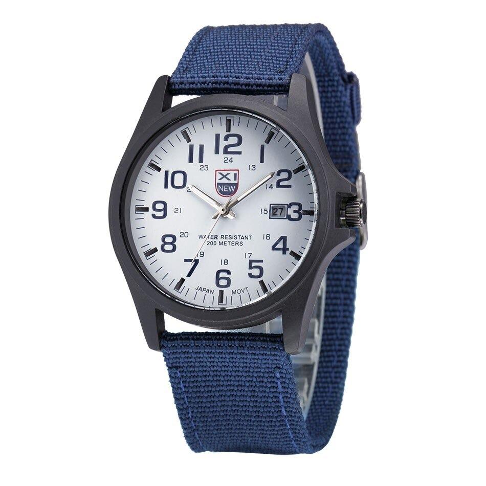 Reloj impermeable de lona estilo militar para hombre