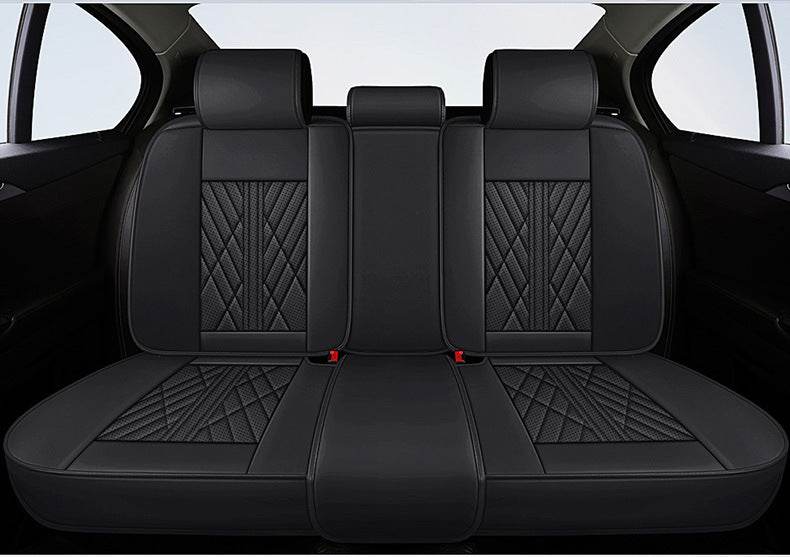 Car Seat Covers Black Leather Waterproof Fit