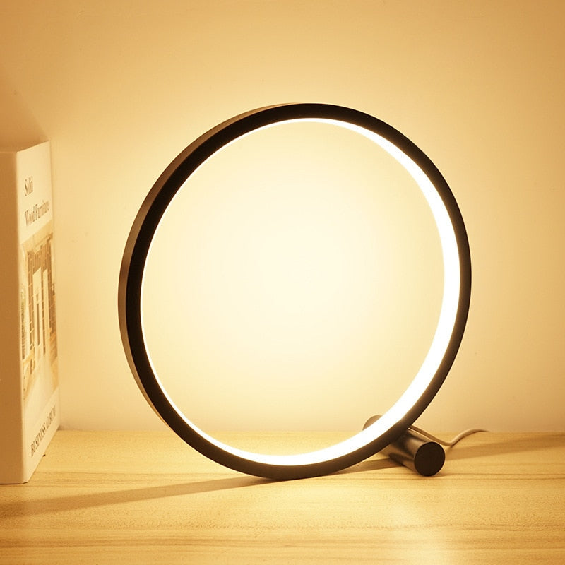 LED-Tischlampe Ring dimmbar Nachttischlampe