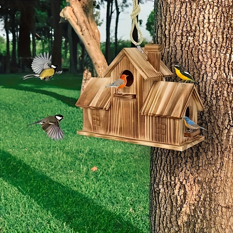 Bird House Wooden Multi Nesting Outdoor Feeder