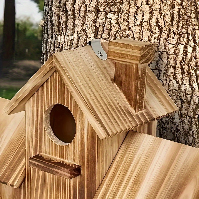 Bird House Wooden Multi Nesting Outdoor Feeder